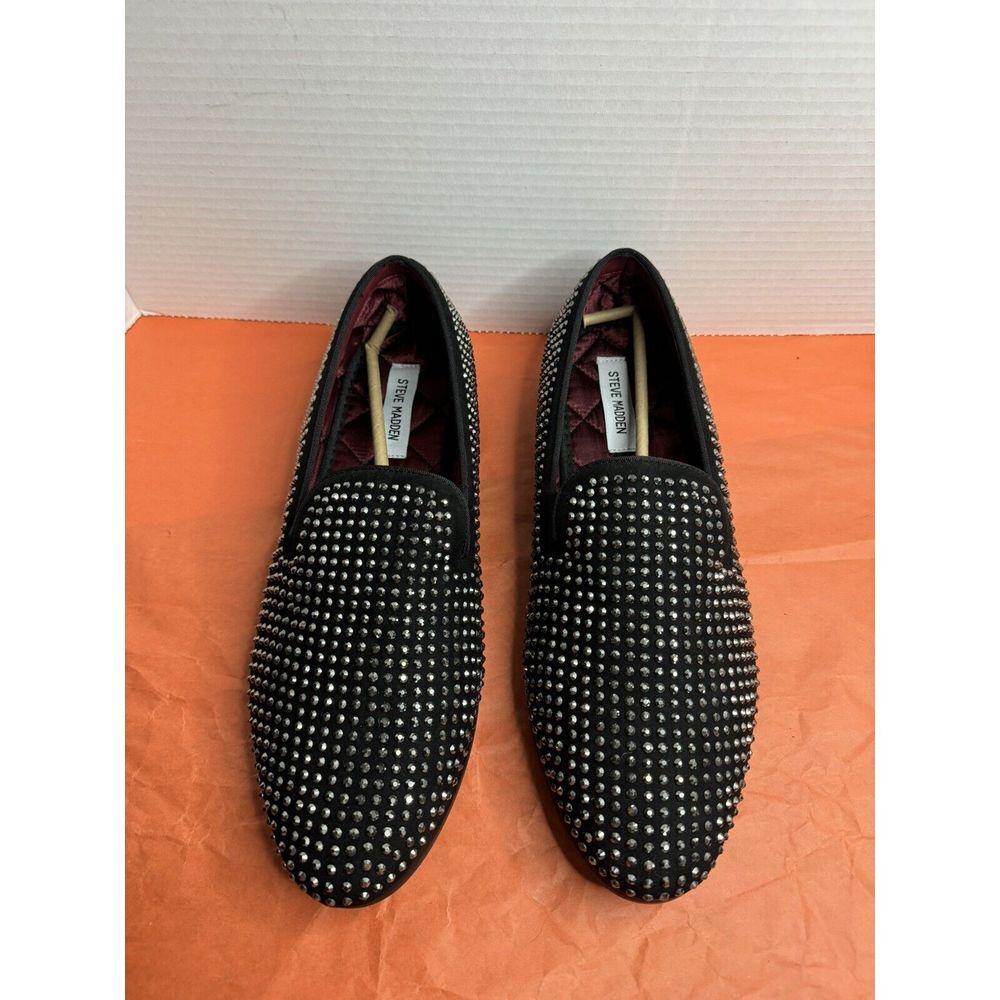 Steve Madden Caviar Rhinestone Slip On Dress Shoes Size 9